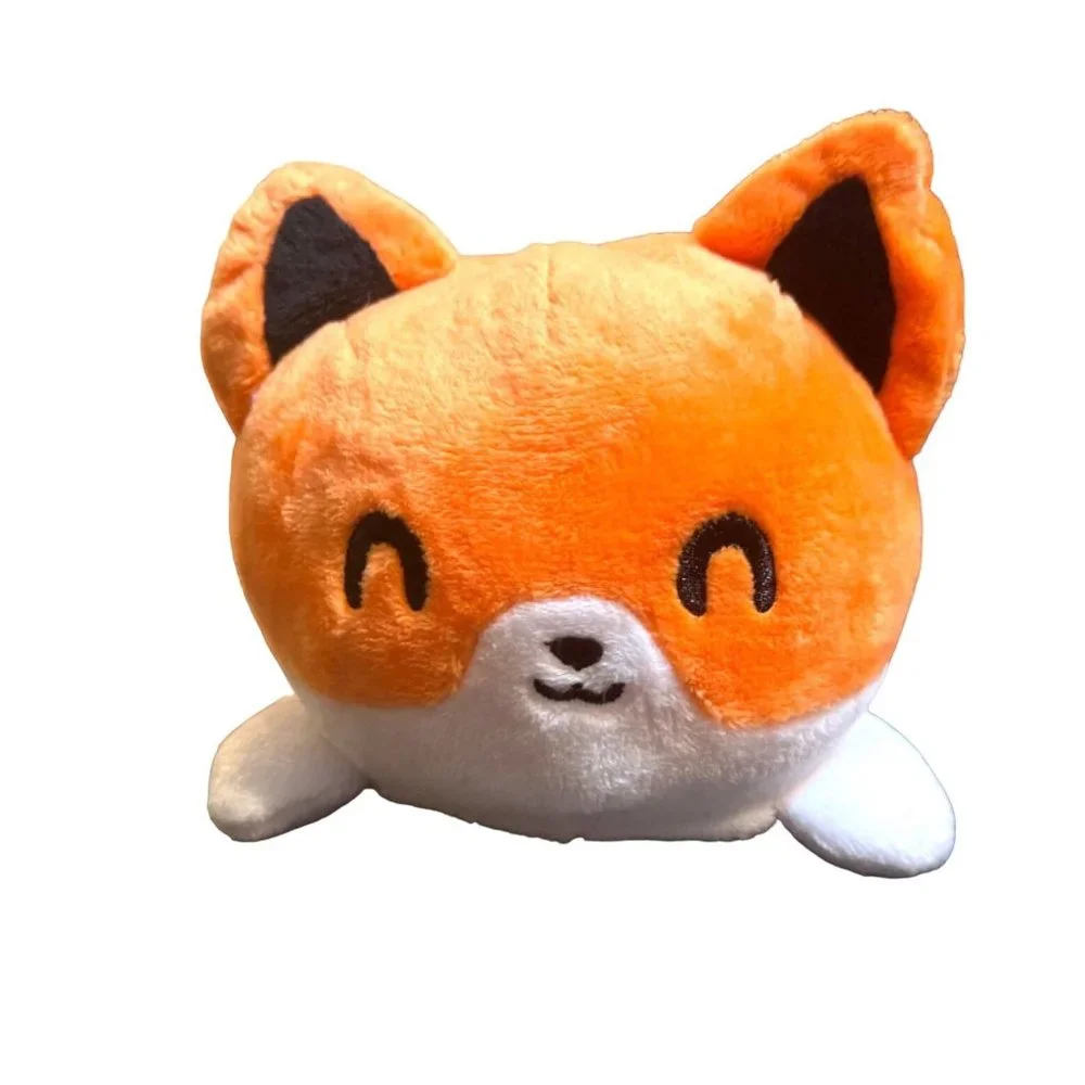 Teeturtle Reversible Plushies Inside Out Fox White and Orange - Picture 3 of 6